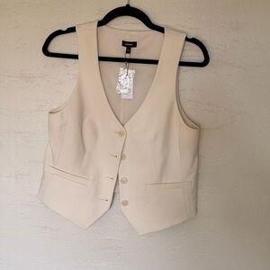 Express Cream Button Front Vest